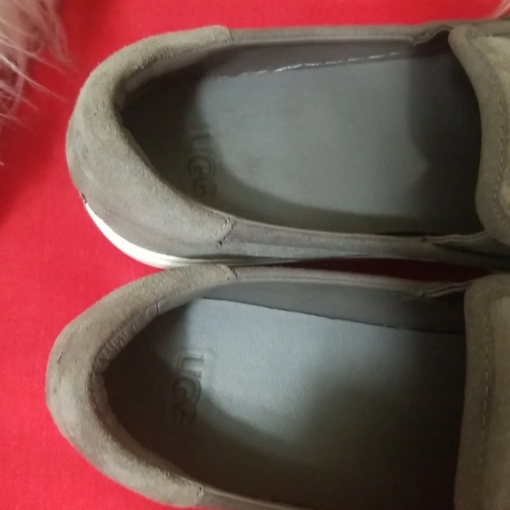 UGG Women's Gray Slip-On Suede Athletic Sneakers